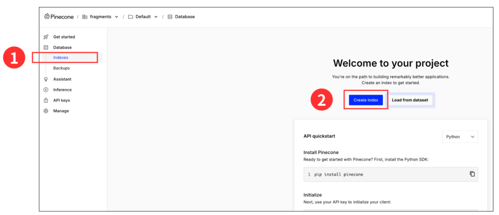 PineconeでIndexを作る方法