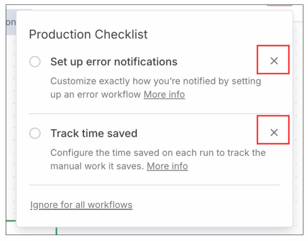 チェックリストをクリック
