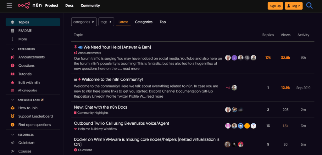 n8nの公式コミュニティ