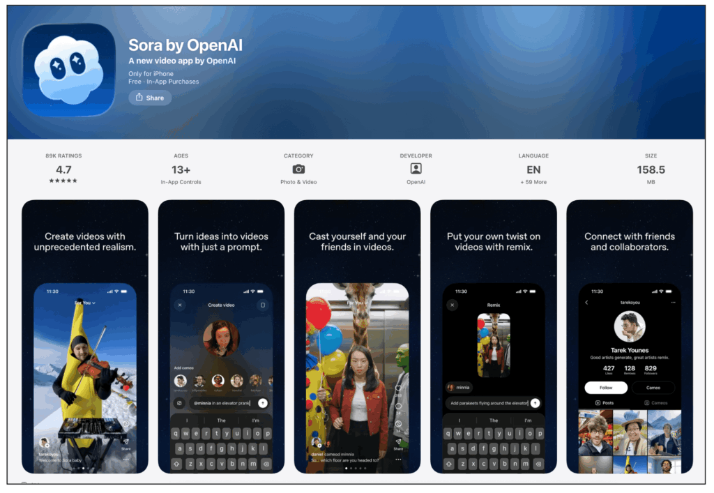 iPhone版Soraのダウンロード画面