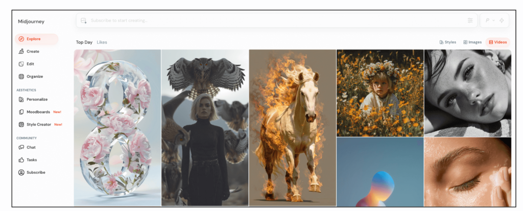 Midjourney公式サイト画像